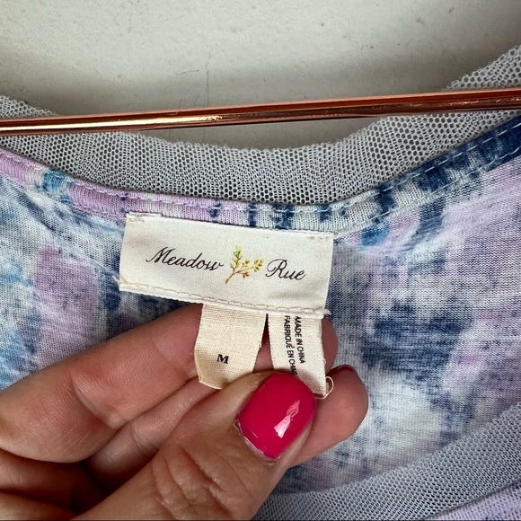 Anthropologie Meadow Rue Dahlia Tulle Layered Top Pastel Colors Size Medium - Picture 3 of 5